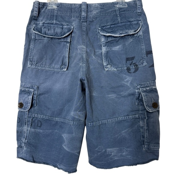 American Eagle Raw Hem Cargo Shorts | Blue | 30 Long - Picture 2 of 9